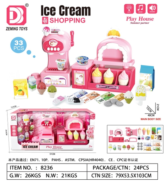 8236  HỘP BẾP PIN MÁY LÀM KEM, QUẦY BÁN KEM, KEM