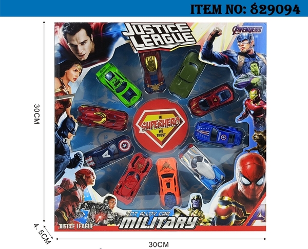 829094  HỘP XE HƠI TRỚN AVENGER SẮT 10C ĐỦ MẪU