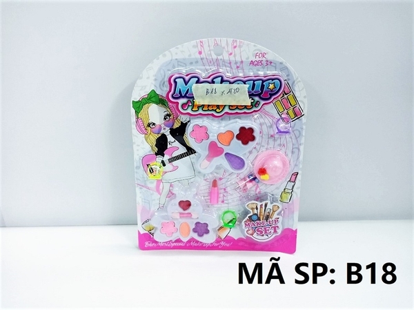 B18 VĨ PHẤN TRANG ĐIỂM BƯỚM 2C + NHẪN, SON, NÓN Makeup Play Set B-13, B-14, B-15, B-16, B-17, B-18