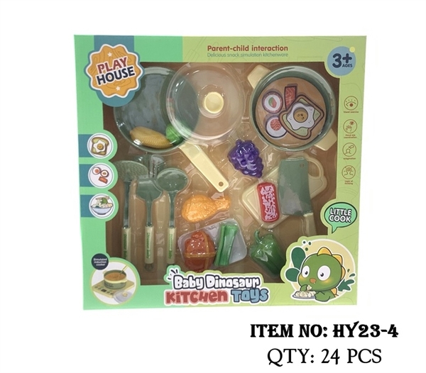 HY23-4 HỘP BẾP KHỦNG LONG, CHẢO, THỚT, DAO