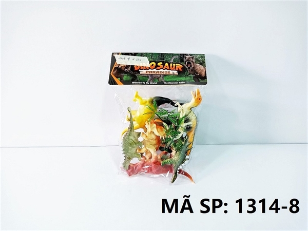 1314-8 TÚI THÚ KHỦNG LONG 6C+ CÂY (PVC) Dinosaur Paradise
