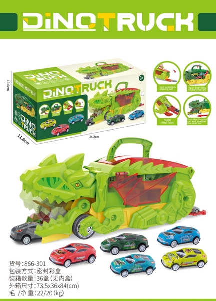 866-301  HỘP XE KHỦNG LONG TRỚN 2 TẦNG CHỞ 3C XE HƠI BIẾN HÌNH ĐƯỜNG ĐUA XE CONTAINER DÀI