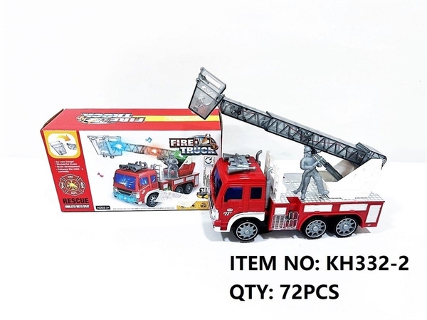 KH332-2 HỘP XE CỨU HỎA THANG PIN NHẠC ĐÈN