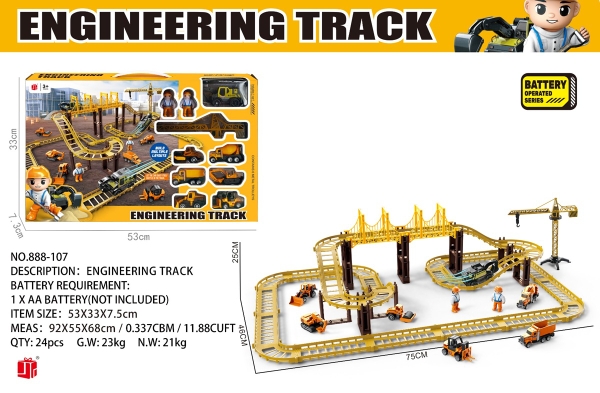 888-107  HỘP ĐƯỜNG RAY XE CÔNG TRÌNH PIN (LU, XÚC, CÀO, NÂNG)