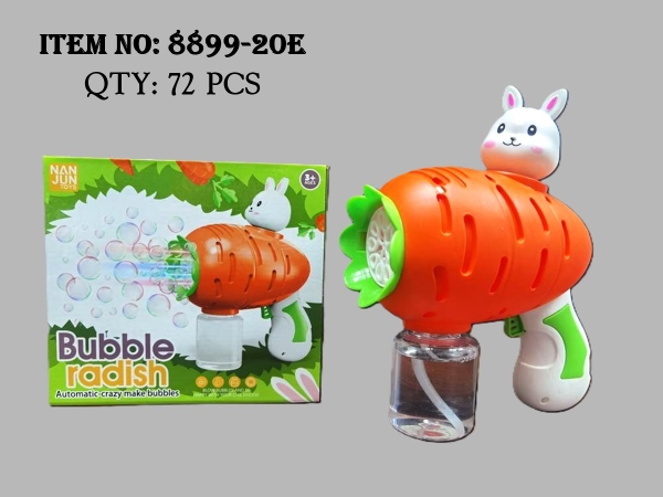 8899-20E  HỘP CÂY PHUN XÀ BÔNG PIN CÀ RỐT THỎ 10 TIA