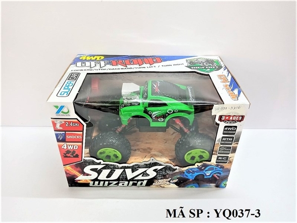 YQ037-3 HỘP XE HƠI ĐỊA HÌNH ĐIỀU KHIỂN CẦN GẠT XOAY, CÓ SẠC, TL 1:14