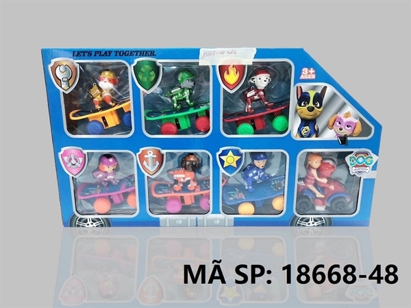 18668-48 HỘP CHÓ CỨU HỘ TRƯỢT VÁN 6C + XE MOTO + 2 NGƯỜI