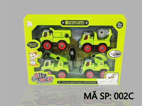 _002C HỘP XE CÔNG TRÌNH TRỚN 4C LẮP RÁP ỐC VÍT 002A, 002B