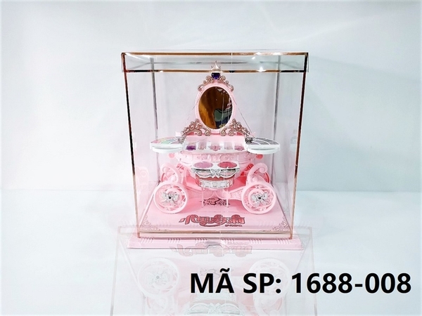 1688-008 HỘP PHẤN TRANG ĐIỂM GƯƠNG PIN NHẠC ĐÈN + DÂY ĐÈN LED