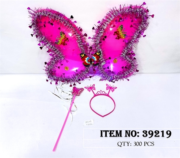 39219 TÚI CÁNH BƯỚM THIÊN THẦN KIM TUYẾN ĐÈN, GẬY, VƯƠNG MIỆN (OPP)