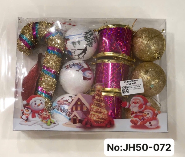 JH50-072 HỘP QUẢ CHÂU TRANG TRÍ CÂY THÔNG NOEL
