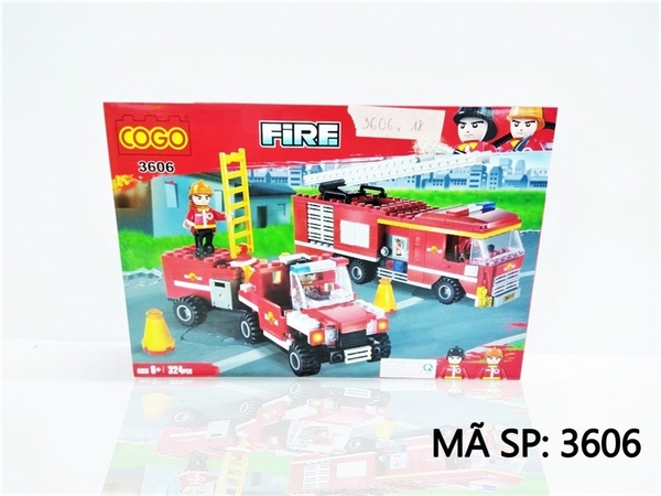 3606  HỘP LOGO RÁP XE CÔNG TRÌNH CỨU HỎA THANG 324 MIẾNG COGO