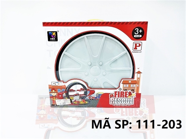 111-203 HỘP LỐP XE BÃI ĐẬU XE CỨU HỎA + 3C (2C XE SẮT + TRỰC THĂNG) Fire Rescue