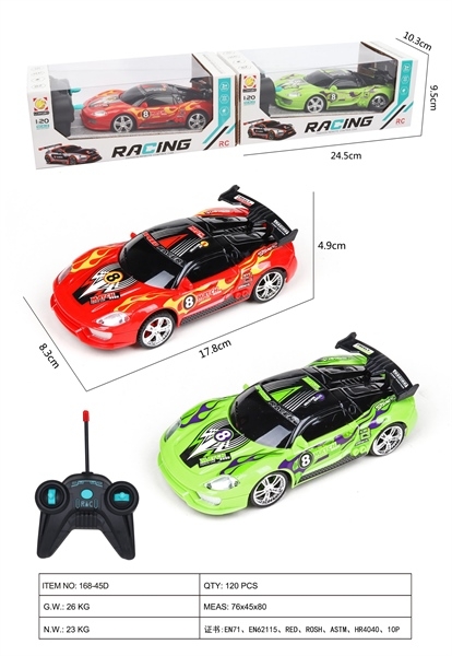 168-45D HỘP XE HƠI ĐUA BUGATTI ĐIỀU KHIỂN 7 ĐỘNG TÁC, KHÔNG SẠC, TL 1:20 168-32-45-46-47-48-49-50-51-52-53-54-55