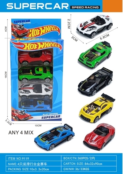 9119  HỘP XE HƠI TRỚN 4C ĐỦ MẪU