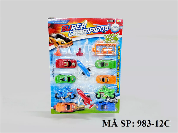 983-12C VỈ XE HƠI, MÁY BAY, MOTO TRỚN 10C + BIỂN BÁO