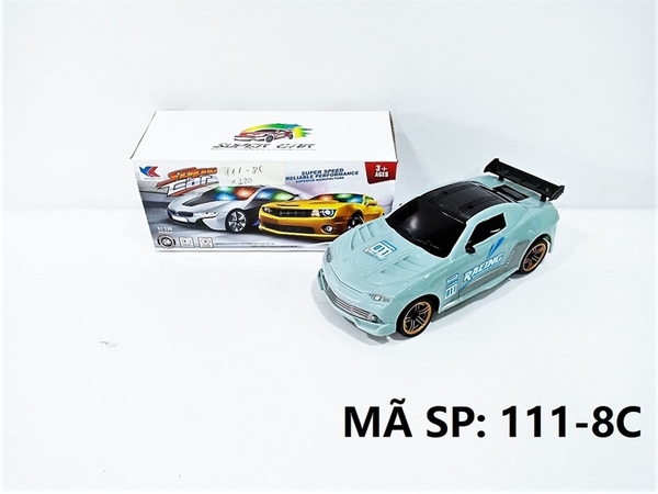 111-8C HỘP XE HƠI ĐUA PIN NHẠC ĐÈN 3D TL 1:18 Super Car