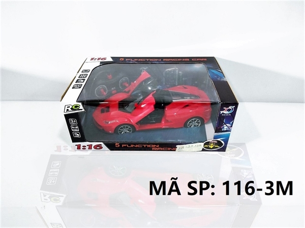 116-3M HỘP XE HƠI FERRARI MỞ CỬA ĐIỀU KHIỂN 7 ĐỘNG TÁC, KHÔNG SẠC TL 1:16 116-M
