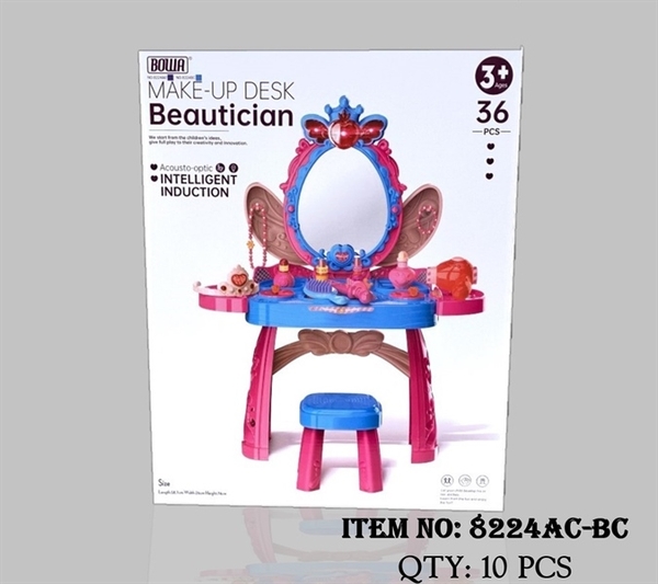 8224AC-BC HỘP KỆ BÀN TRANG ĐIỂM GƯƠNG CÁNH THIÊN THẦN, MÁY SẤY, LƯỢC + GHẾ