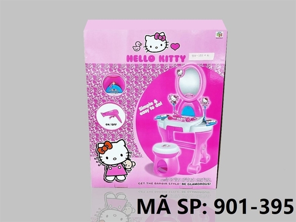 901-395 HỘP BÀN TRANG ĐIỂM PIN CÓ GHẾ NGỒI HELLO KITTY