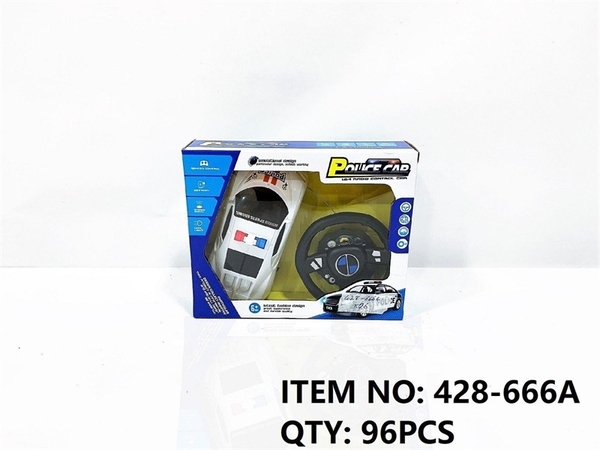 428-666A HỘP XE HƠI CẢNH SÁT ĐIỀU KHIỂN VÔ LĂNG, KHÔNG SẠC, TL 1:24