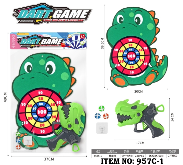 957C-1  TÚI CÂY PHUN KHỦNG LONG + BIA KHỦNG LONG + 3T BANH DÍNH