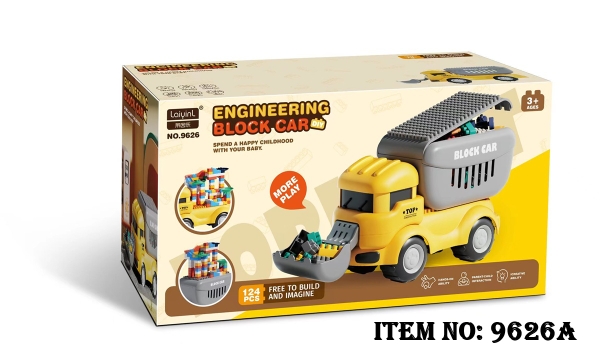 9626A  HỘP LOGO RÁP XE  CÔNG TRÌNH XÚC 124 MIẾNG