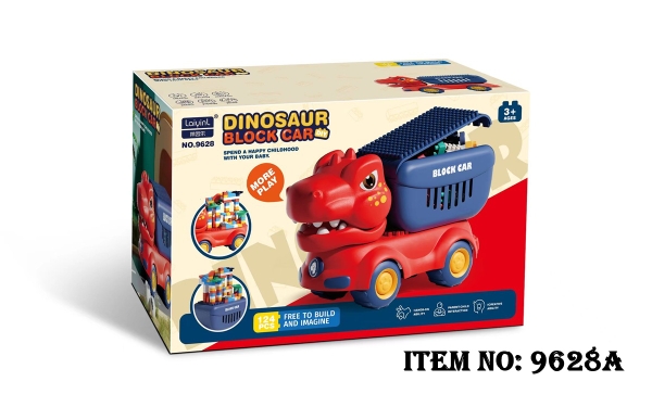 9628A HỘP LOGO RÁP XE CÔNG TRÌNH KHỦNG LONG  124 MIẾNG