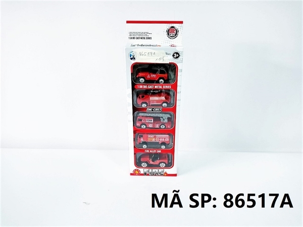 86517A HỘP XE CỨU HỎA SẮT TRỚN 5C ĐỦ MẪU (JEEP, CỨU HỎA) Fire