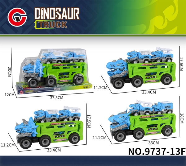 9737-13F  HỘP KIẾNG XE KHỦNG LONG 2 TẦNG CHỞ 3C XE CÔNG TRÌNH TRỚN ĐỦ MẪU