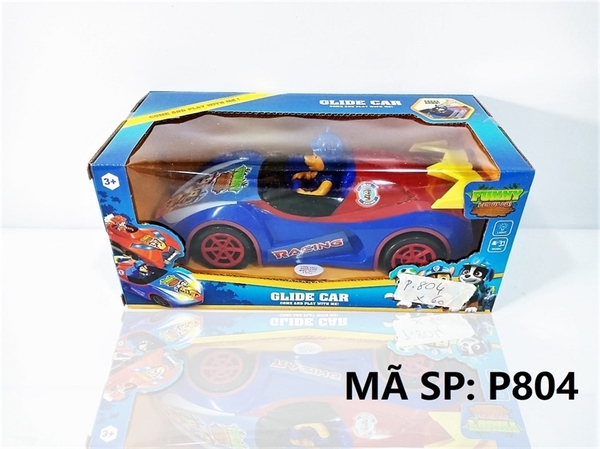 P804 HỘP XE HƠI CHÓ CỨU HỘ (XANH) PIN NHẠC ĐÈN Glide Car