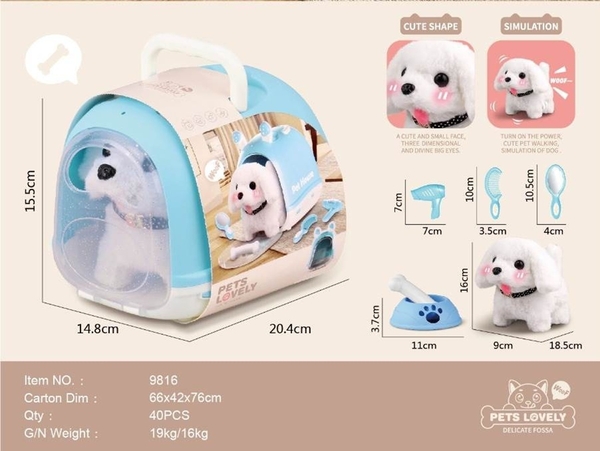 9816  HỘP LỒNG THÚ CHÓ PIN