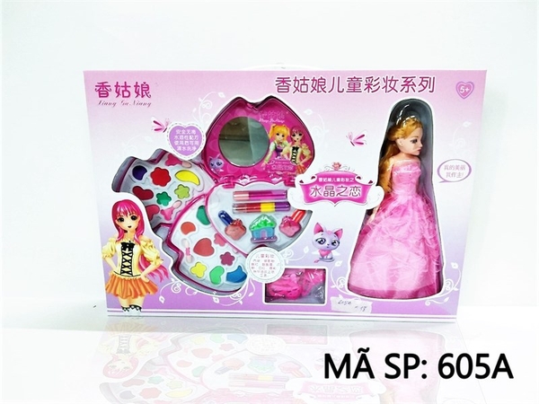 605A HỘP PHẤN TRANG ĐIỂM TIM + 1C BABY KHỚP, MẮT THỦY TINH