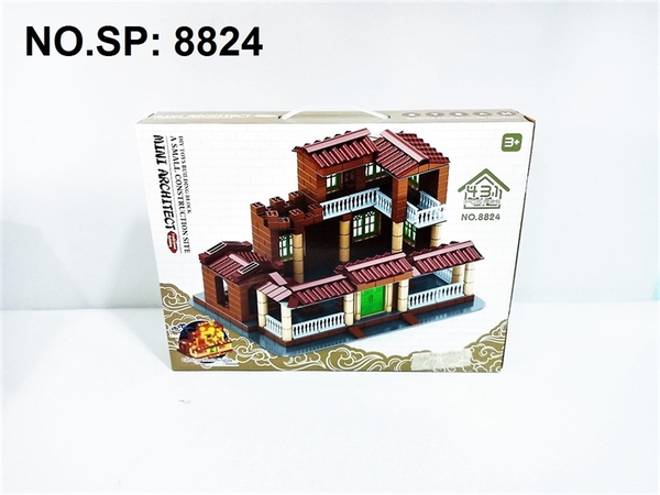 8824 HỘP LOGO RÁP NHÀ LẦU VILLA 431 MIẾNG DIYTOYS BUILDING BLOCK 8817, 8819, 8820, 8821, 8822, 8823, 8824, 8825