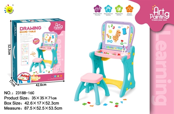 23188-16C HỘP BÀN BẢNG XÓA + CHỮ SỐ + VIẾT MÀU + GHẾ