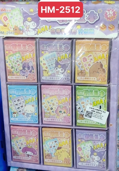 HM-2512 LỐC SỔ DÁN SANRIO ĐỦ MẪU 36 CUỐN