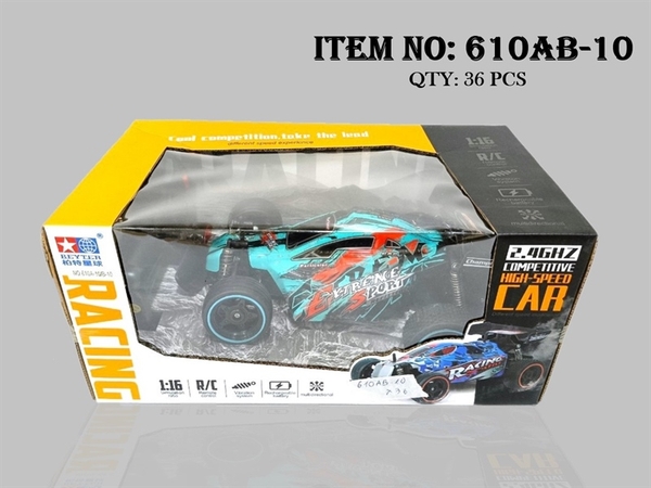 610AB-10 HỘP XE ĐUA ĐỊA HÌNH ĐIỀU KHIỂN 7 ĐỘNG TÁC, CẦN GẠT XOAY, CÓ SẠC, TL 1: 16 Racing 610A-10, 610B-10