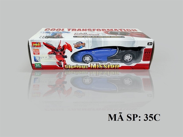 35C HỘP XE HƠI BUGATTI ĐK CÓ SẠC BIẾN HÌNH ROBO 1:18 COOL TRANSFORMATION (382)