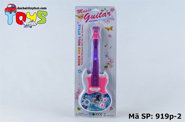 919P-2 VỈ ĐÀN GHITA PIN NHẠC ĐÈN 4 DÂY NGƯỜI TUYẾT (FROZEN)