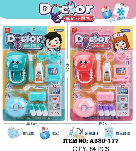 A380-177  VỈ BÁC SĨ KHÁM RĂNG, KHẨU TRANG, HÀM RĂNG, MẮT KIẾNG, THUỐC, MÁY TÍNH