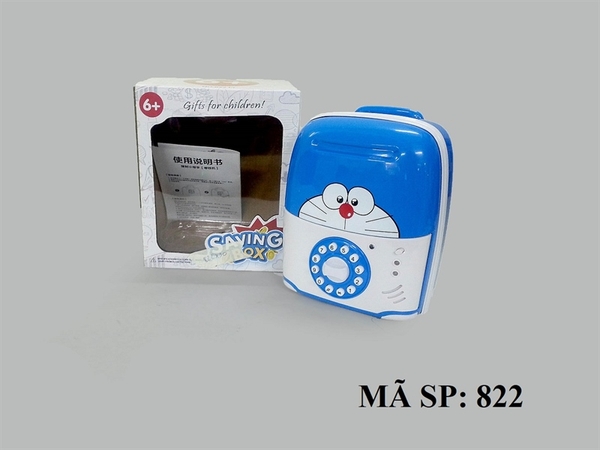 822 HỘP MÁY RÚT TIỀN ATM MÈO DOREMON (KÉT SẮT)