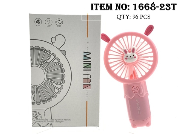 1668-23T  HỘP QUẠT PIN THỎ SẠC USB