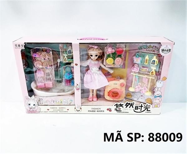 88009 HỘP BABY 1C KHỚP, MẮT THỦY TINH + BỒN TẮM, MÁY GIẶT, GIÁ PHƠI ĐỒ, TÚI XÁCH