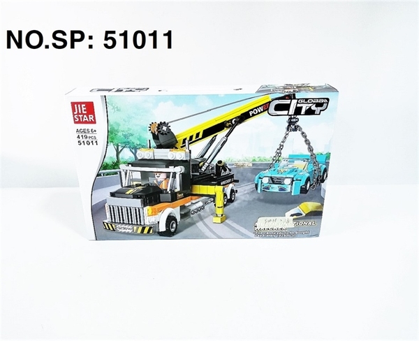51011 HỘP LOGO RÁP XE CÔNG TRÌNH CẨU XE HƠI 419 MIẾNG JIE STAR