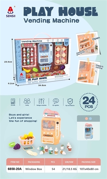 6858-20A HỘP BẾP MÁY BÁN NƯỚC NGỌT, GIỎ TRÁI CÂY, TIỀN XU