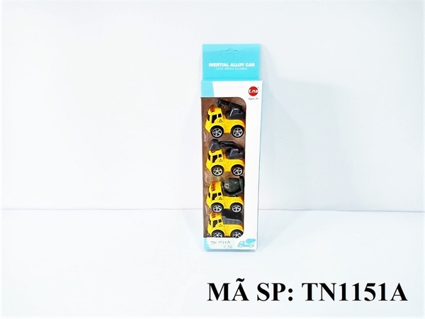 TN1151A VĨ HỘP XE CT SẮT TRỚN 4C ĐỦ MẪU (CẨU, CÀO, TRỘN, BEN) Inertial Alloy Car TN-1151