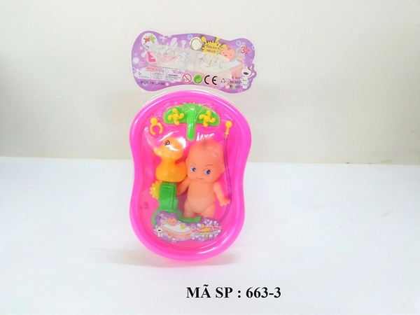 663-3 VĨ ÉP THAU TẮM BÉ + VÒI SEN+ 1C VỊT