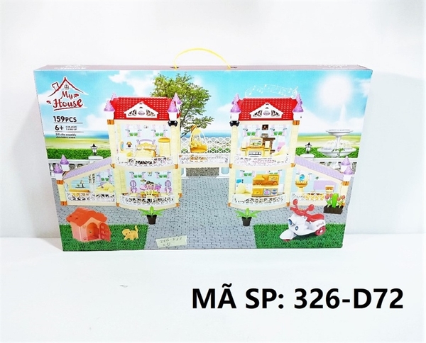326-D72 HỘP NỘI THẤT NHÀ PIN NÚT ĐÈN 159 MIẾNG My House