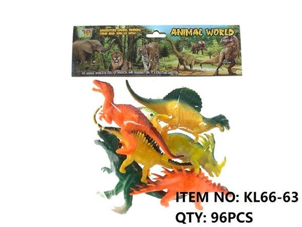 KL66-63 TÚI THÚ KHỦNG LONG 6C ĐỦ MẪU (3C DẠ QUANG, 3C MÀU) (PVC)