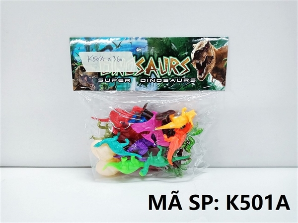 K501A TÚI THÚ KHỦNG LONG MÀU 10C + TRỨNG, CÂY, Ổ TRỨNG (PVC) Dinosaurs